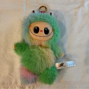 Pop Mart The Monsters Labubu Green Fluffy Plush Doll Pendant